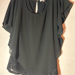 Alberto Malaki  Black Lace Hem Women's Top